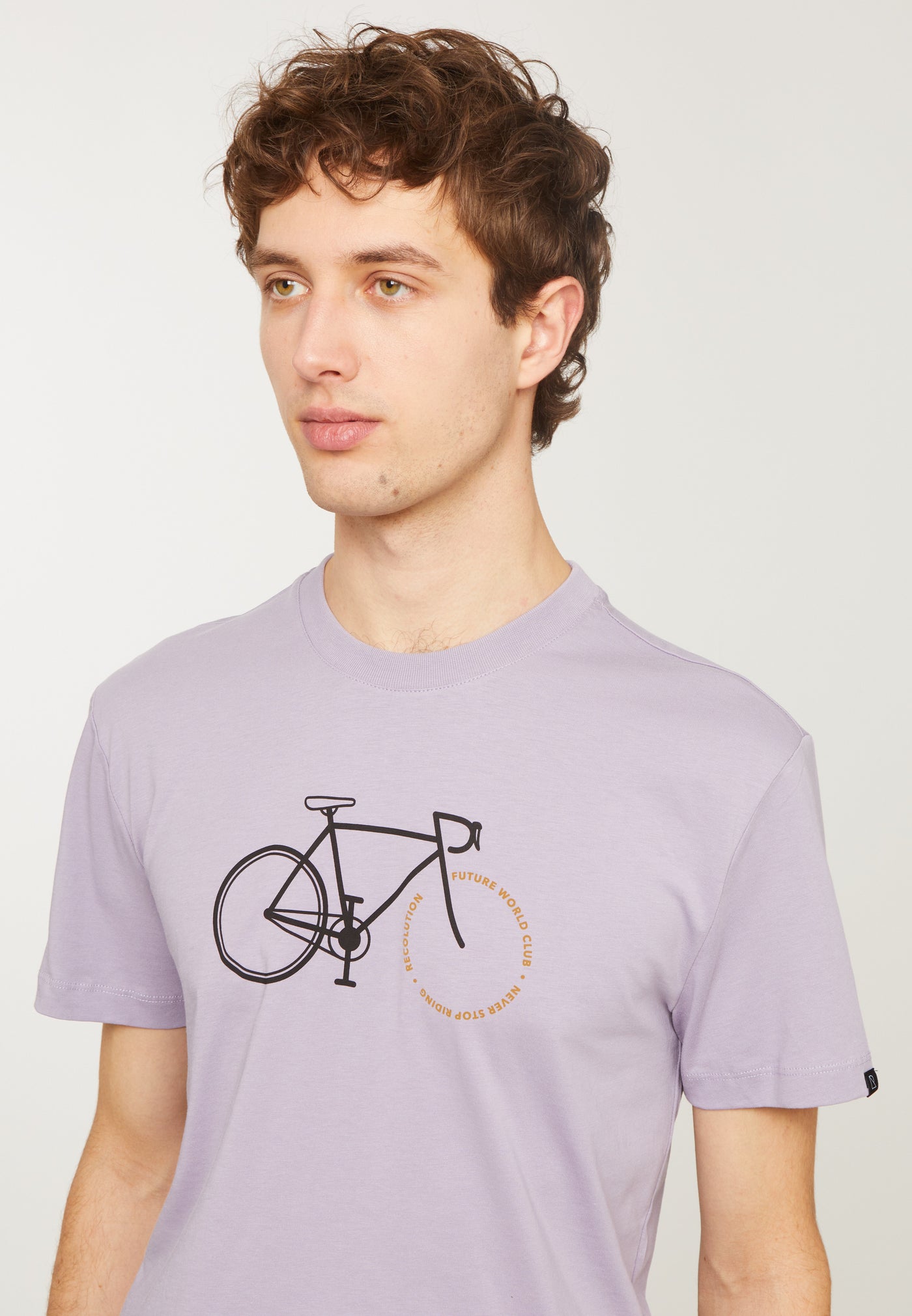 T-Shirt Agave Bike Letters Grey Lilac von Recolution.