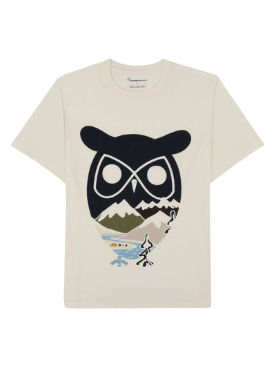 Regenerative Organic Cotton Front Print T-Shirt Egret