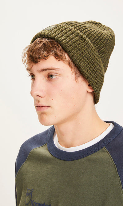 Mütze Rib Hat Forrest Night von Knowledge Cotton Apparel.