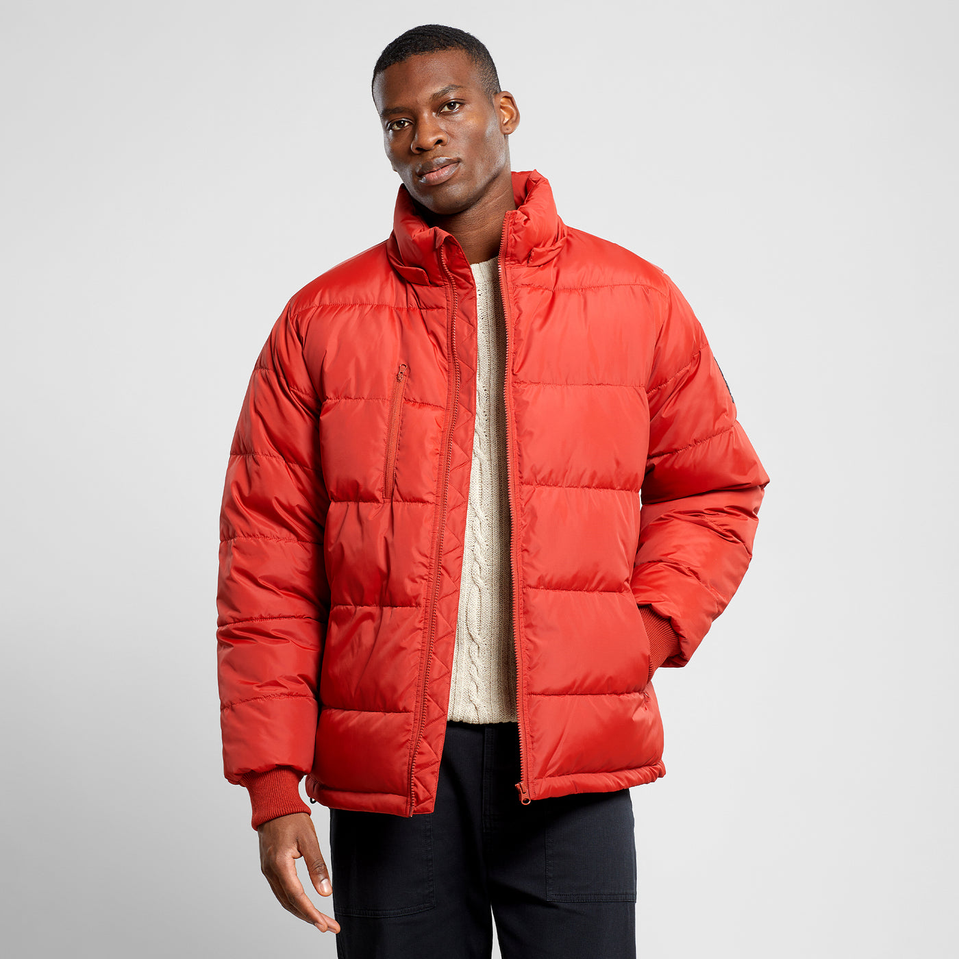 Puffer Jacket Dundret Red von Dedicated – Nachhaltig & Stylisch
