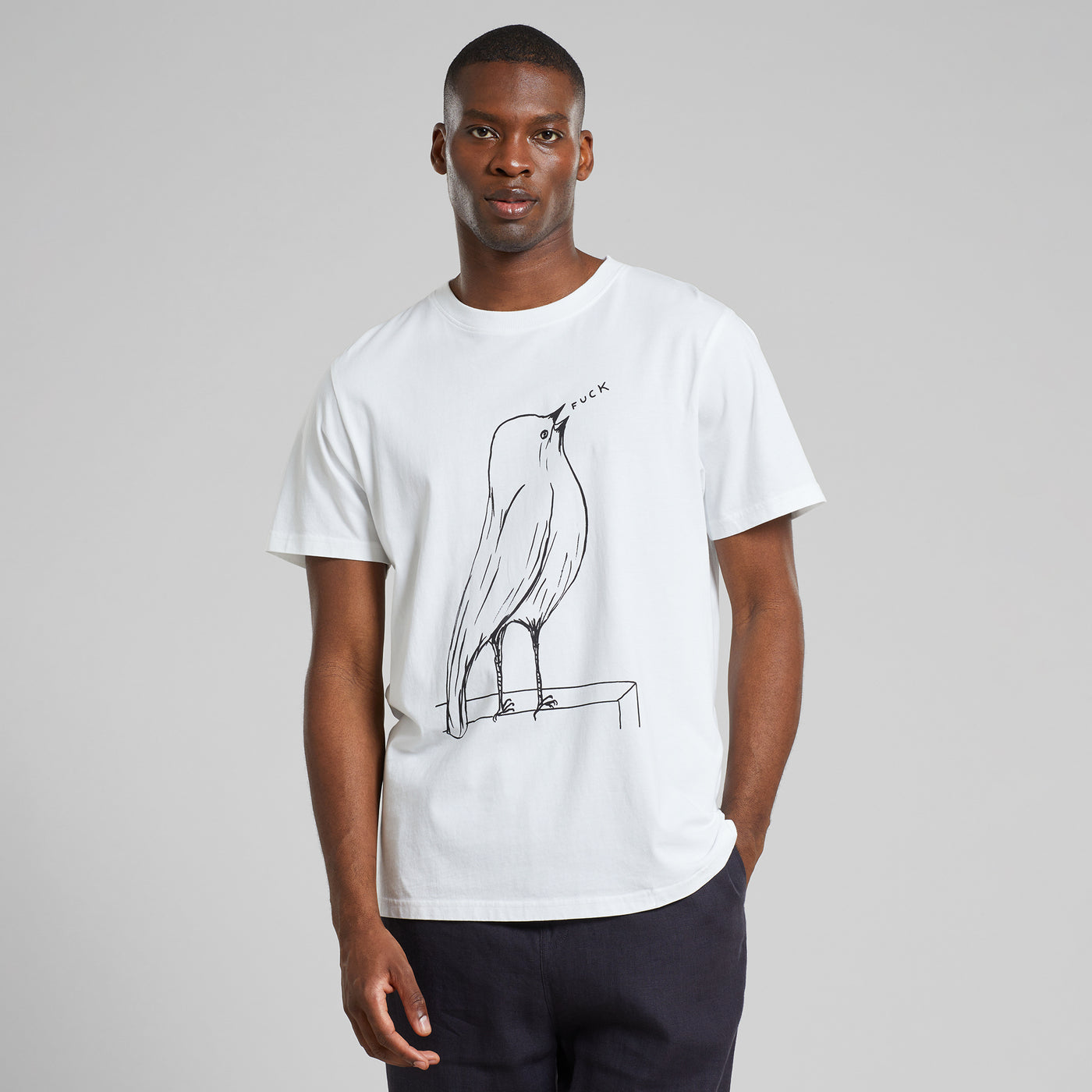 T-Shirt Stockholm F Bird White von Dedicatd Brand.