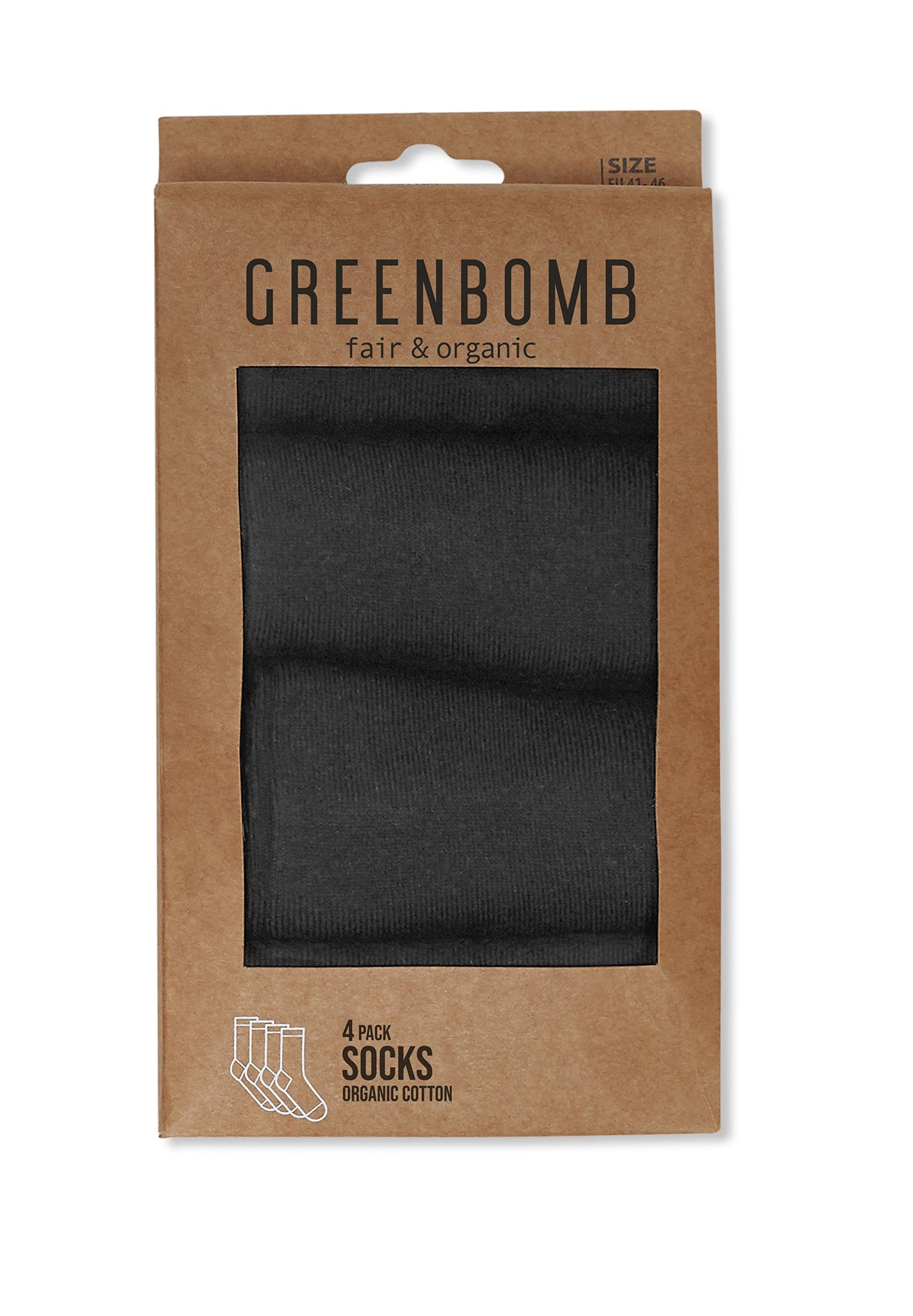 4x Basic Socken Schwarz von Greenbomb.