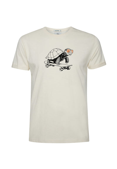 T-Shirt Animal Turtle Roll On Creme White