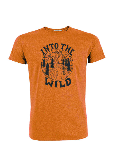 T-Shirt Nature Wild Bike Guide Black Heather Orange