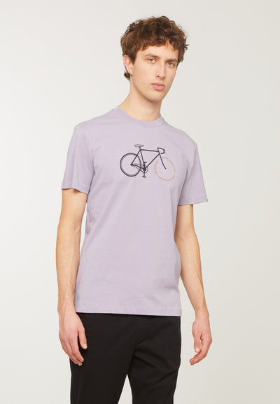 T-Shirt Agave Bike Letters Grey Lilac