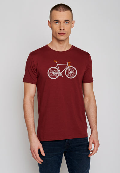 Greenbomb - Bike Two Guide Burgundy Rot. Nachhaltige Bekleidung für Männer. Bio, fair & vegan. green.in.pieces
