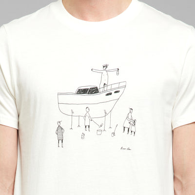 T-Shirt Stockholm All Out Boat Off-White