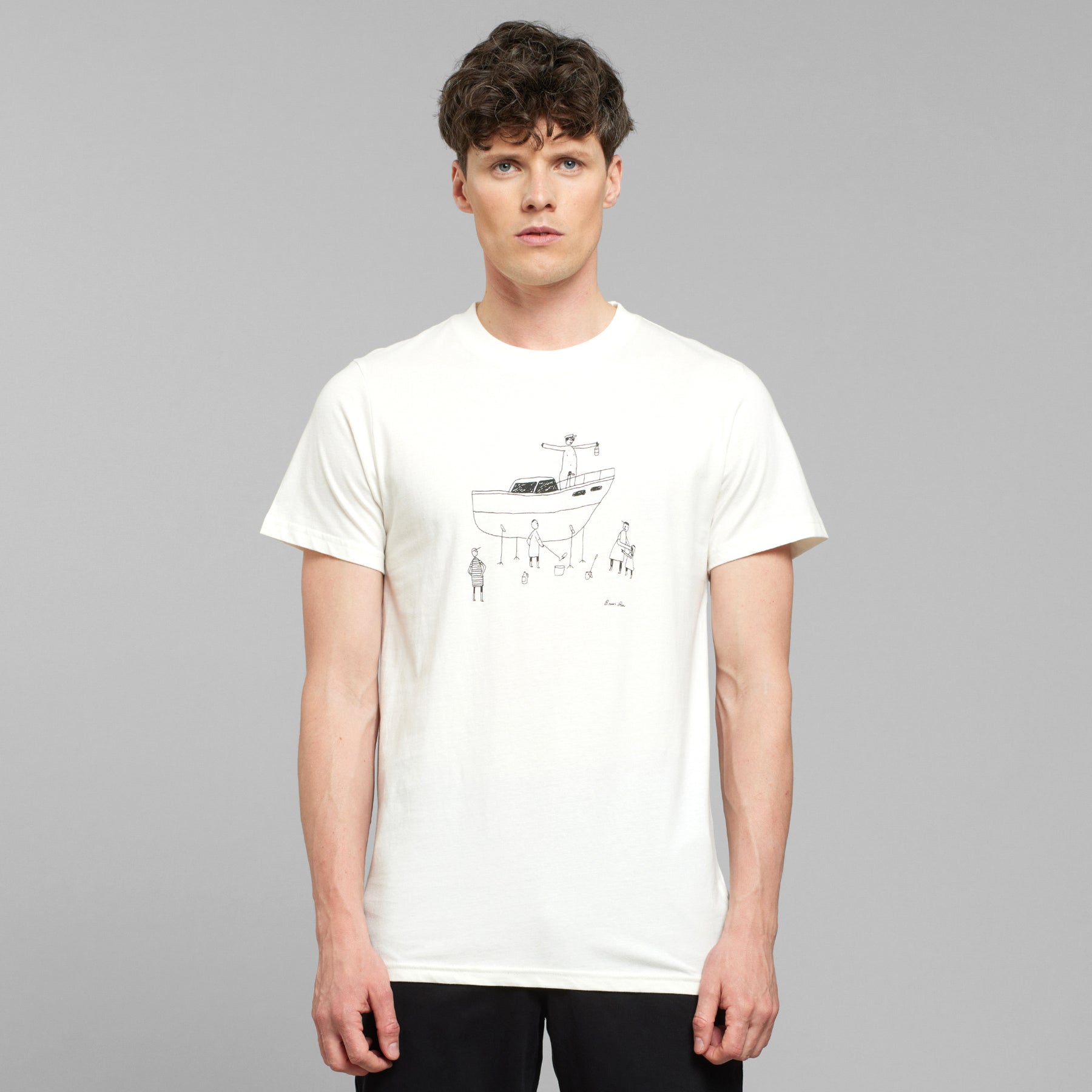 T-shirt mit rundem ausschnitt, kurze ärmel marine/weiss Maison Labiche T-shirt mit rundem ausschnitt, kurze ärmel marine/weiss Maison Labiche