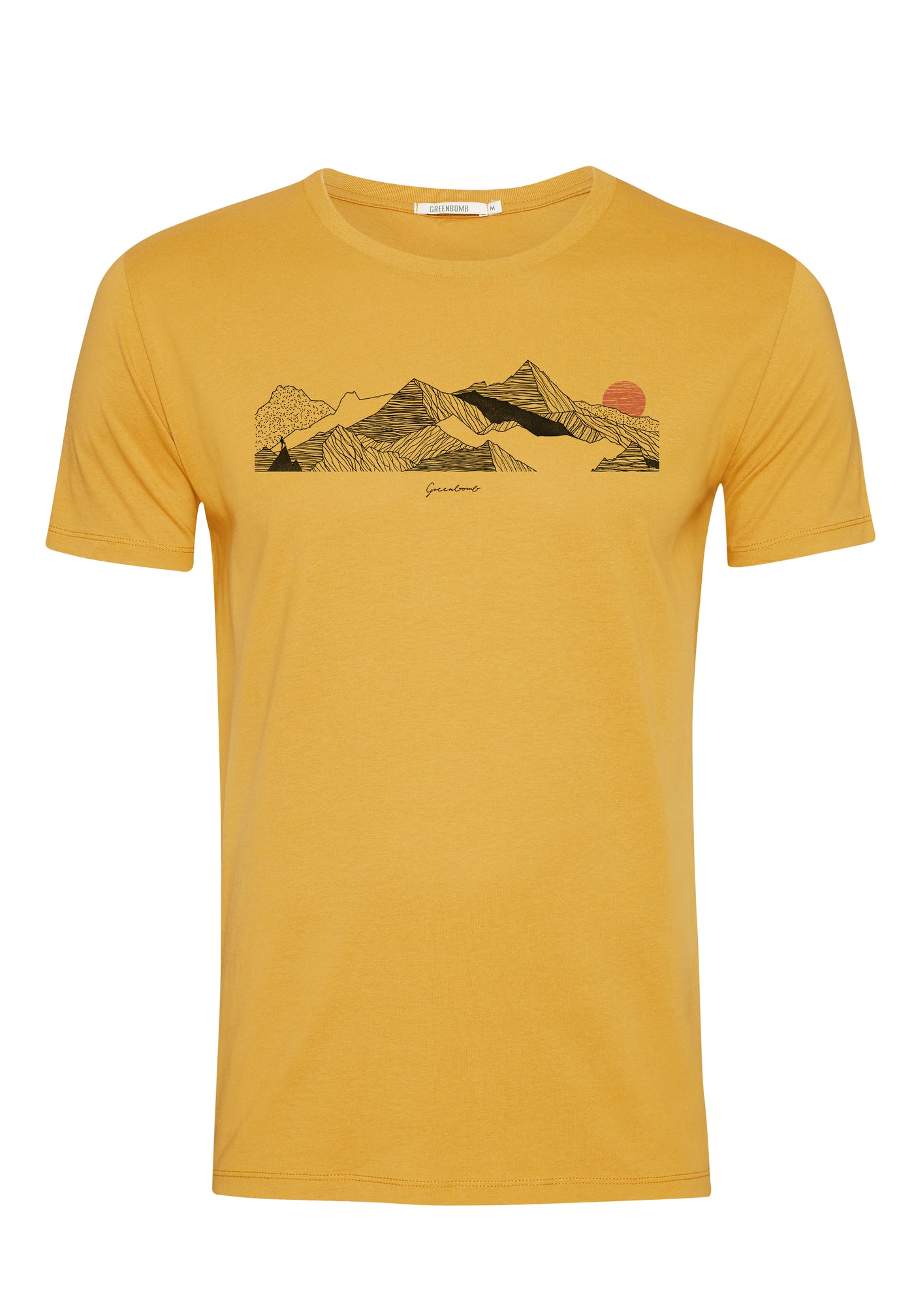 T-Shirt Nature Mountains Sundown Ochre Gelb