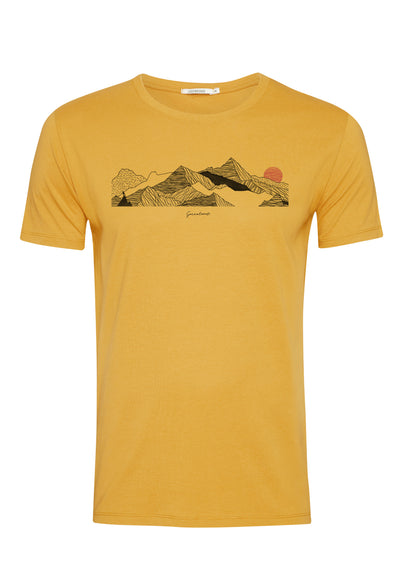 T-Shirt Nature Mountains Sundown Ochre Gelb