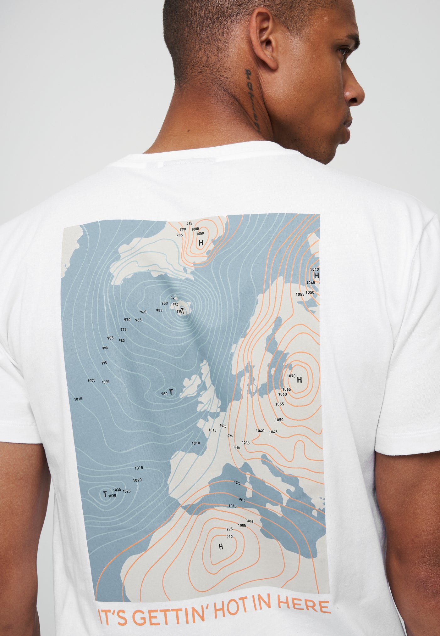 T-Shirt Agave Weather Map White